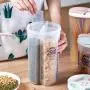 Ensembles de 3 contenants de rangement alimentaire YXTHON avec couvercles, bac de rangement pour grains, canettes transparentes rotatives et compartiments alimentaires. Ensembles de 3 contenants de rangement alimentaire YXTHON avec couvercles, bac de rangement pour grains, canettes transparentes rotatives et compartiments alimentaires.
