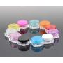 CHENGYIDA 100- PACK 3g transparent small round cream bottle jars pot container empty cosmetic plastic sample container for nail art storage (Randdom Mixed Color)