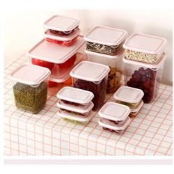 Food Storage Box Set Of 17 Kitchen Finishing Storage Sealed Box Refrigerator Storage Box Storage Jar Pink
