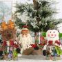 Holibanna Christmas Jar Candy Food Storage Container with Linen Doll Cover Cookie Jar Xmas Tabletop Decor Holiday Party Favors (Snowman)
