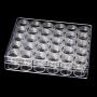 HEALLILY Clear Plastic Bead Storage Box Dustproof Transparent Desktop Container for Paint Jewelry Medicine Display Case Holder 30 Grids