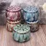 Retro Blechdose Glasbehälter Tee Süßigkeiten Schmuck Münze Lagerbehälter Box Geschenkhalter für Hochzeit Zufällige Farbe, wie auf dem Bild