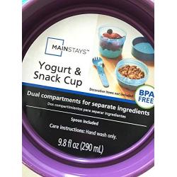 Yogurt & Snack N Go Cup Containers Easy Twist compartment carry out and take along (purple)