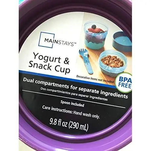 Joghurt & Snack N Go Becherbehälter Einfach Twist Fächer-Taschen für unterwegs und zu Hause (lila)