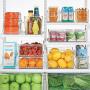 mDesign Plastic Kitchen Pantry Cabinet, Refrigerator or Freezer Food Storage Bin Box - Deep Container with Handles - Organizer for Fruit, Vegetables, Yogurt, Snacks, Pasta 10" Long, 8 Pack - Clear