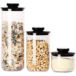 WANGLXST Airtight Storage Container, Food Storage Tank Set, Dried Fruit Bottle Milk Powder cans Sealed Cans Sealed Bottle Storage Jar Good Sealing Box, Black