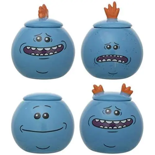 Ensemble de bocaux de 6oz Rick et Morty Mr. Meeseeks, 4 pièces Ensemble de bocaux de 6oz Rick et Morty Mr. Meeseeks, 4 pièces