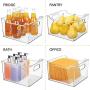 mDesign Plastic Kitchen Pantry Cabinet, Refrigerator or Freezer Food Storage Bin Box - Deep Container with Handles - Organizer for Fruit, Vegetables, Yogurt, Snacks, Pasta 10" Long, 8 Pack - Clear