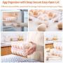 URWOOW Covered 24 Egg Holder Dispenser Tray Container Stackable Storage Storer Carton Box Case Carrier Keeper with Clear Lid for Refrigerator Fridge Kitchen, Large Capacity