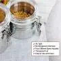 4-teiliges Edelstahl-Airtight-Behälterset, Schöne Lebensmittelbehälter für die Küche, Tee, Zucker, Kaffee, Caddy, Mehlbehälter mit Klarem Acryldeckel und Verriegelungsklemme (bis zu 1950 ml)