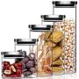 BESTONZON 1200ml Glass Storage Jar Set Glass Food Jars with Stainless Steel Lid for Food Nuts Coffee Beans Tea Leave Other (9.5x21cm)