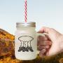 Maroon Red Dreamcatcher Ring Image Frosted Glass Mason Jar With Straw