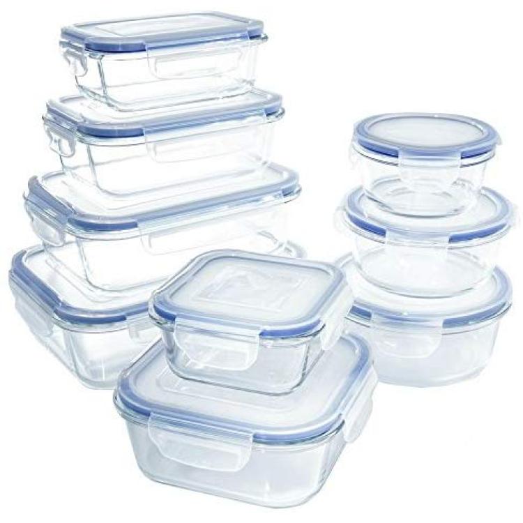 1790 Glass Food Storage Containers with Lids, [18 Piece] Glass Meal Prep  Containers, Airtight Glass Lunch