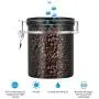 Lazmin Coffee Container Airtight, Stainless Steel Vacuum Sealed Kitchen Sotrage Canister for Coffee with CO2 Valve(Black)