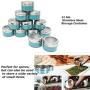 Xiaolanwelc@ 12PCS Magnetic Spice Tin Jars Stainless Steel Seasoning Sauce Storage Container Clear Lid Kitchen Condiment Holder Kitchenware (Blue)