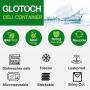 Glotoch 8oz Plastic Containers with Lids- Leakproof Slime,Deli, Food Storage,Soup,Meal Prep Containers.BPA Free,Stackable and Reusable. Freezer & Dishwasher &Microwave Safe(1Cup 48Pack)