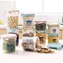 Hosaire Canister Jar Set with Airtight Lids Plastic Round Jar Ideal for Sugar, Tea, Coffee, Rice, Pasta (Blue)