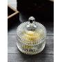 Yl Ly Crystal Candy Jar With Lid Creative Living Room Home Sugar Cylinder Crystal Storage Jar Glass Candy Jar Storage Jar With Lid Ornament Stripe 10.512.5Cm