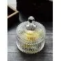Yl Ly Crystal Candy Jar With Lid Creative Living Room Home Sugar Cylinder Crystal Storage Jar Glass Candy Jar Storage Jar With Lid Ornament Stripe 10.512.5Cm