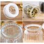Clear Glass Candy Jar Set - 4 Pcs Small Cookie Container with Lid Tea Storage Canisters (350 ML/12 OZ)