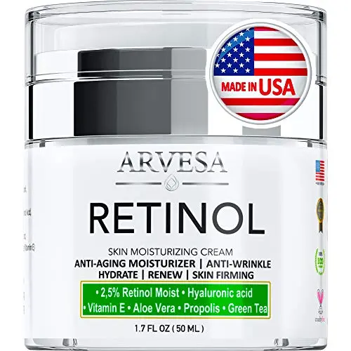 Anti Aging Retinol Moisturizer Cream for Face, Neck & Décolleté - Made in USA - Wrinkle Cream for Women and Men with Hyaluronic Acid and Active Retinol 2.5% - Best Day and Night - Results in 4 Weeks Anti Aging Retinol Moisturizer Cream for Face, Neck & Décolleté - Made in USA - Wrinkle Cream for Women and Men with Hyaluronic Acid and Active Retinol 2.5% - Best Day and Night - Results in 4 Weeks
