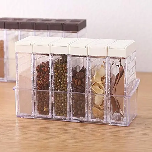 DÜDDP Lagerbox für Gewürze, Gewürze-Samen-Box, PP Salz-Pfeffer-Behälter, Küchen Gewürz-Aufbewahrungsflaschen, Koch-Küchen-Zubehör Werkzeug