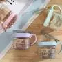 Küchengewürz-Aufbewahrungsbox, 3er-Set Wandhängende Weizenspillar Gewürzgläser für Küche, Handgriff Condiment Boxen – Gewürzglas Behälter Transparente Aufbewahrungsbehälter – Cruet