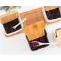 Mini Spice Jars Household ceramic seasoning jar set square flip seasoning box
