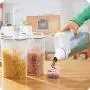 Klare Plastik-Müsli-Behälter mit Deckeln, 2L Luftdichte Trocken Lebensmittelbehälter, BPA-frei, Große Küchenschrank-Lagerbehälter für Mehl, Snacks, Nüsse