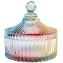 SOCOSY Royal Tent Shaped Clear Glass Apothecary Jar Wedding Candy Buffet Jar Food Jar Candy Jar with Lid(10oz/24oz)