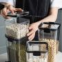 Food Storage Container With Lids,Transparent,Stackable Food Storage Containers With Airtight Lids,Cereal Storage Container Set With Bilateral Lock Buckle,Save Space,Durable,700ML