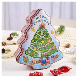 MOMU Christmas Tree Shape Tin Sealed Jar Jewelry Biscuits Coin Candy Storage Box Container Case Headphones Organizer