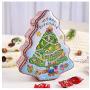 MOMU Christmas Tree Shape Tin Sealed Jar Jewelry Biscuits Coin Candy Storage Box Container Case Headphones Organizer
