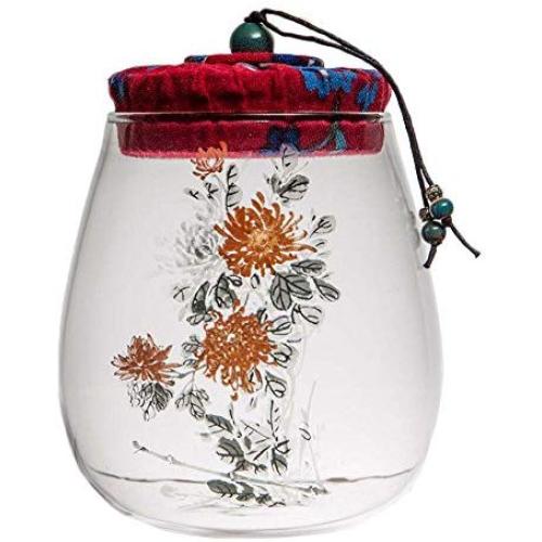 Glass Tea Storage Container Kitchen Storage Canister Jar for Candy Coffee - 7.8 x 11.1 cm/3.07 x 4.37 inches - 51