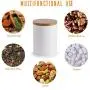 10 fl oz Airtight Ceramic Sugar Bowl with Seal Bamboo Lid, LUCKY GODDNESS Porcelain Sugar Container Food Storage Jar with Label for Coffee, Tea, Kitchen