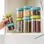 Glasbehälter Küchen Lebensmittel Aufbewahrungskisten Kühlschrank Organizer Dose Tee Bohne Müsli Lebensmittel Glasbehälter Box Klar, 250ml Grün