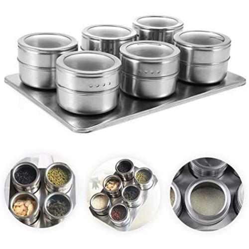 JUSTDOLIFE Seasoning Pots Fashion Kitchen Storage Stainless Steel Magnitic Spice Rack Pots Cruet Condiments for Home