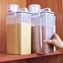 HOMELUNY Pack of 2 Portable with Cover Airtight Plastic Food Jars Kitchen Cereal Rice Bucket Food Storage Box Storage Containers for Candy, Cookie, Rice, Sugar,Flour,Snacks Keeping Food Dry & Fresh