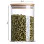 DecentGadget Glass Jar Storage Canisters Tea Containers Airtight Bamboo Sealing Lid (40-Ounce)