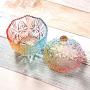 2 Pcs Colorful Glass Candy Jar with Lid Decorative Candy Bowl Crystal Covered Storage Jar