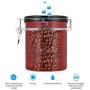 Airscape Coffee Beans Storage Canister Stainless Steel Airtight Coffee Beans Container Storage Canister Can-1.5L(burgundy)