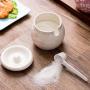 123Arts Ceramics Sakura Salt Sugar Storage Jar Seasoning Pot with Lid Spoon