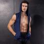 Winsummer Mens Casual Front-Zip Hooded Vest Coat Workout Sports Running Fitless Tank Tops