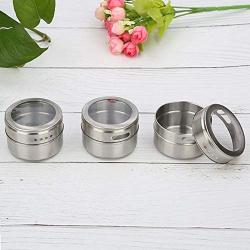 HLDWXN Spice Jars,Stainless Steel Spice Jars Storage Containers Set Spice Seasoning Boxes 12 - Piece Set Magnetic Portable Spice Tins Set,for Barbecue/Restaurant/Kitchen, etc,Kitchen Supplies