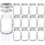 KAMOTA Mason Jars 18 oz With Regular Lids and Bands, Ideal for Jam, Honey, Wedding Favors, Shower Favors, Baby Foods, DIY Magnetic Spice Jars, 12 PACK, 20 Whiteboard Labels Included