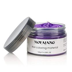 Mofajang Hair Wax Dye Styling Cream Mud, Natural Hairstyle Color Pomade, Washable Temporary, Purple