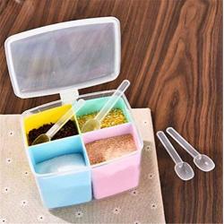 Multipurpose Kitchen Spice Jar Seasoning Box Spice Storage Bottle Jars Detachable Seasoning Box Jar Set (square)