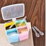 Multipurpose Kitchen Spice Jar Seasoning Box Spice Storage Bottle Jars Detachable Seasoning Box Jar Set (square)