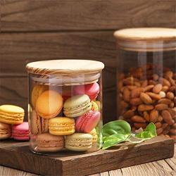 Glass Food Storage Container With Wood Cover Sealed Cans Sugar Bowl Spices Jar Tea Coffee Organizer For Bulk Products 600mlB174