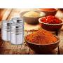 JUSTDOLIFE Spice Bottles Stainless Steel Seasoning Bottles Kitchen Accessary with Rotatable Shaker Top 3PCS
